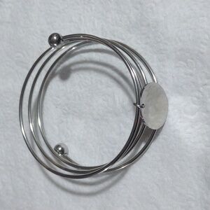 Silver multilayered bangle bracelet
